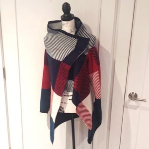 Plaid Pancho Sweater